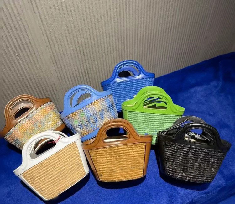 Designer Bag Mini Woven Raffia Basket Bag Summer Crossbody & Top Handle Straw Purse for Women, Boho Chic Beach Bag