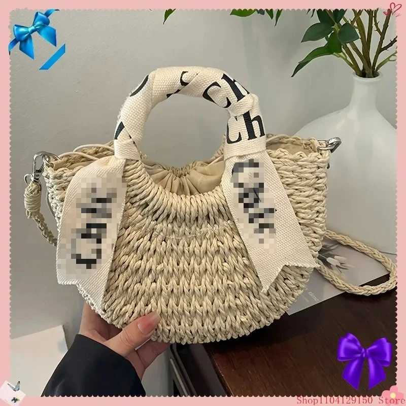 Stylish Womens Straw Woven Shoulder Bag Versatile Crossbody Purse Perfect for Shopping Dates Parties and Work CommuteT251215