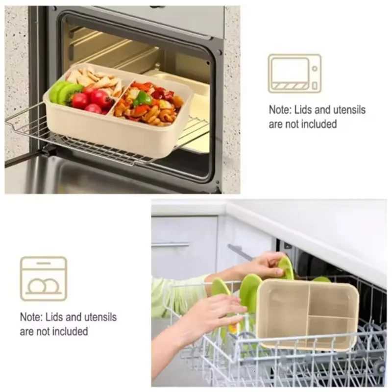 24 Hours SLunch Box With Tableware For Off Workers Square Divided Microwave Oven Bento Box Leakproof Container For Picni H251213