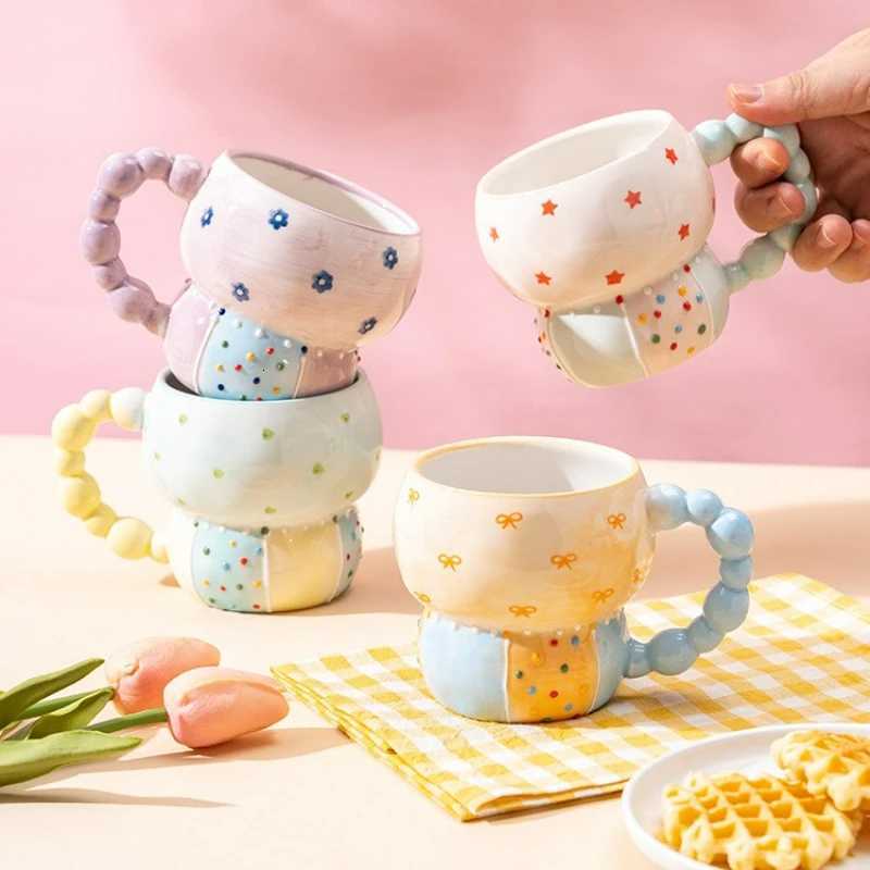 Creative Ceramic Color Coffee Cup Household Kitchen Milk Coffee Tea Fruit Ju Oat Water Cup Accessory Drinkware Gift 2025 New H251215