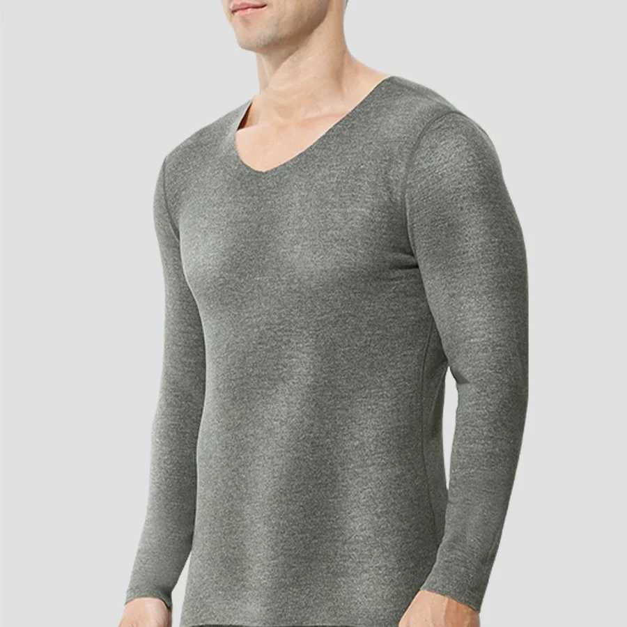 Seamless Thermal Underwear Mens Upper Body with Fleece Thickened Autumn and Winter Single Long Sleeve Undercoat G251215