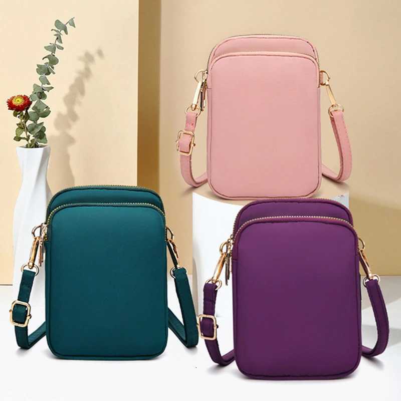 Women Mini Bag Crossbody Zipper Shoulder Bags Mobile Phone Purse Vertical Multifunctional Wallet Black Walking Crossbody BagsT251215