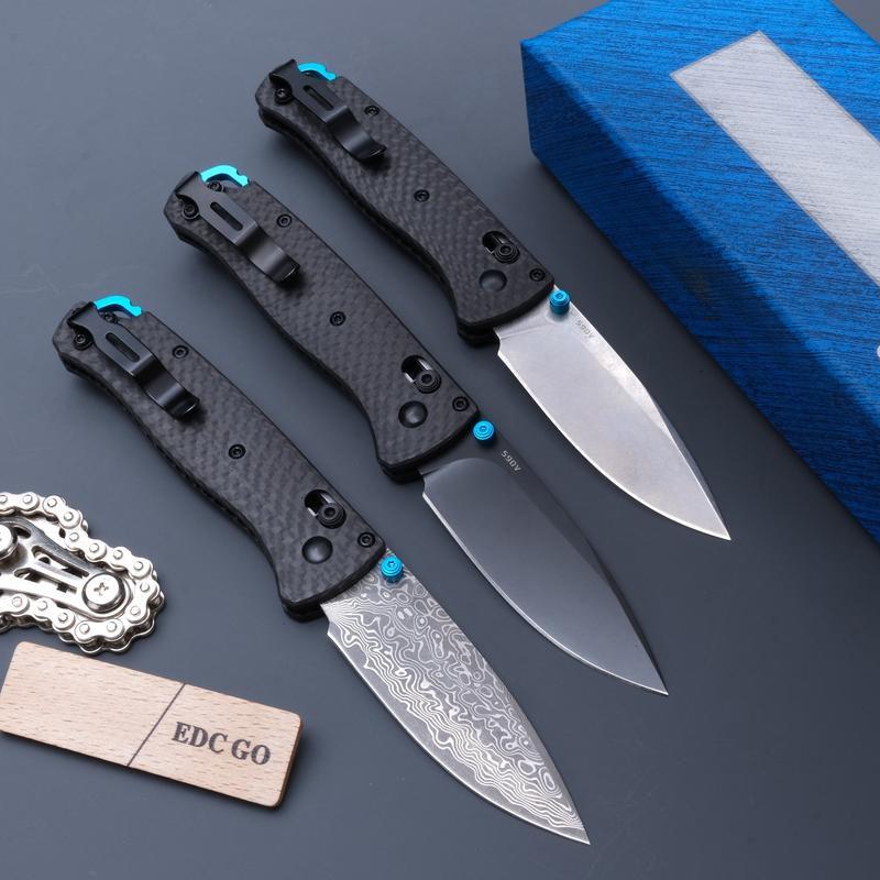 535 Folding Knife, Carbon Fiber Handle, Damascus Steel High Hardness Steel, EDC Tool for Outdoor Camping, Driving, Fishing.