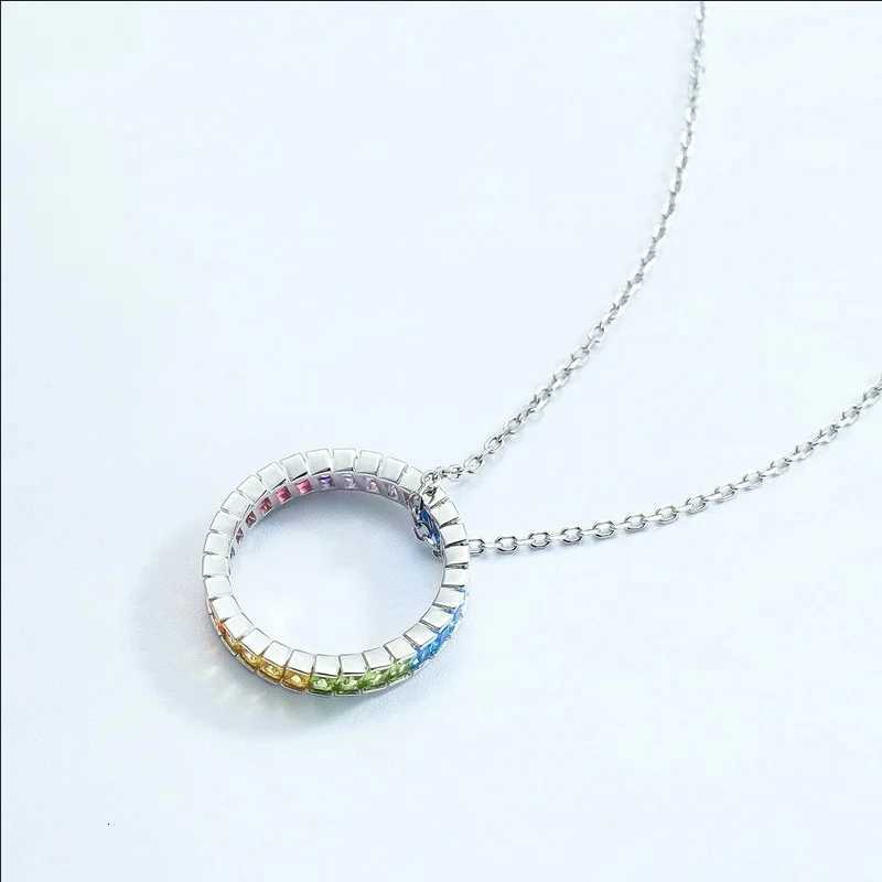 ALLNOEL Hot Sale 925 Silver Stackable Rainbow Band Ring For Women Girl Original 925 Silver 5A Zircon Rings Brand Jewelry Gift M251215