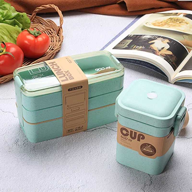 900ml Food Container for Food Bento Box Japanese Thermal Snack Lunch Box for Kids with Cpartment Leakproof Lunchbox Dinnerware H251213