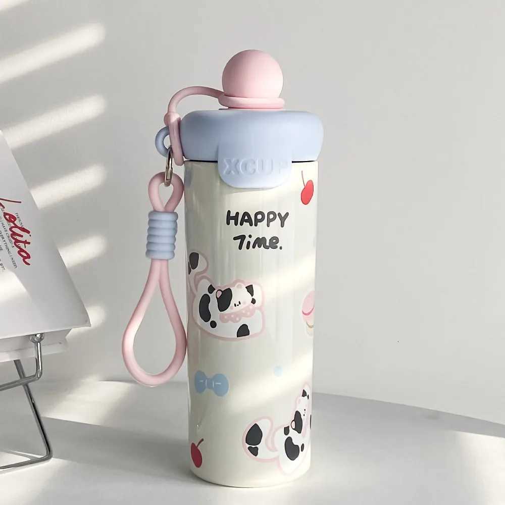 600ML Vacuum Cup Insulation Or Cooling High-Capacity Floating Ball Insulated Cup With Pendant Thermal Water Bottle H251215