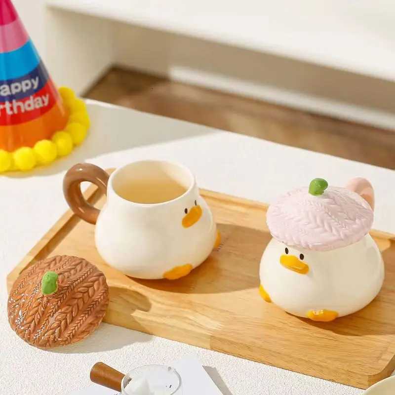 New Cute Cartoon Duck Ceramic Cup Breakfast Milk Cup Lunch Coffee Cup Creative Desktop g To Send A Friend A Birthday Present H251215