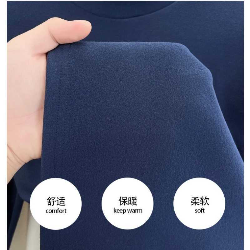 Men Velvet Warm Tops Thermal Underwear Tops Half-high Collar Long-sleeved Bottoming Shirt Fleece Pullover Autumn Elasticity Tee G251215