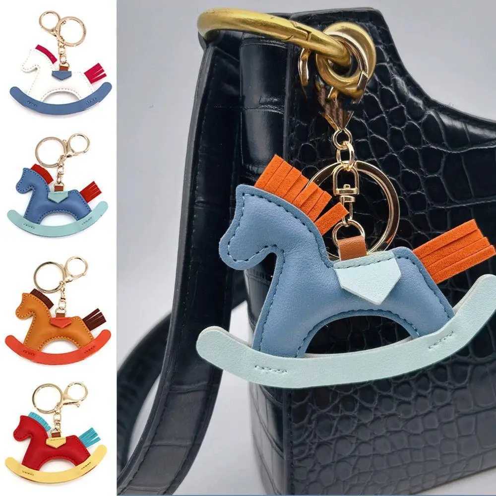 Fashion Bag Charm Decoration Trendy Leather Charms Bag Pendant KeyChain Cartoon Pony Rocking Horses Keyring Cute Bag Decoration M251215