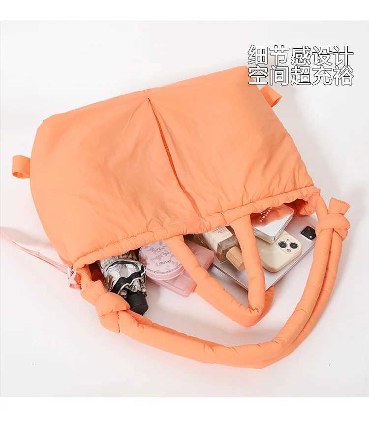 Casual nylon padded tote bag designer soft puffer women shoulder crossbody bags Simple Vintage large capacity handbags 2023T251215