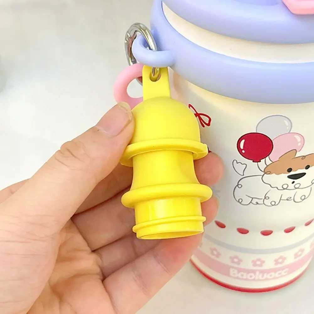 600ml Thermal Water Bottle Creative Cute Drinking Straw Cup Large Capacity Portable Cartoon Vacuum Flask for Student Children H251215
