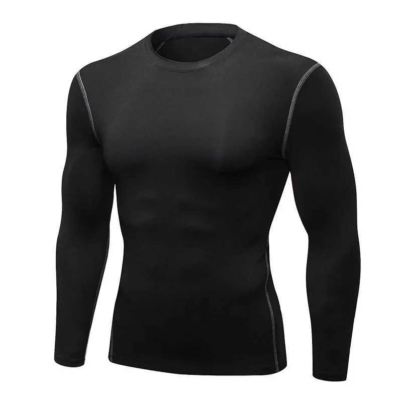 1pcs Mens Long-sleeved Thermal Underwear Male Thin Tight Fitting Fast Dry Elastic Fitness Tops Man Autumn Winter Sprots Wear G251215