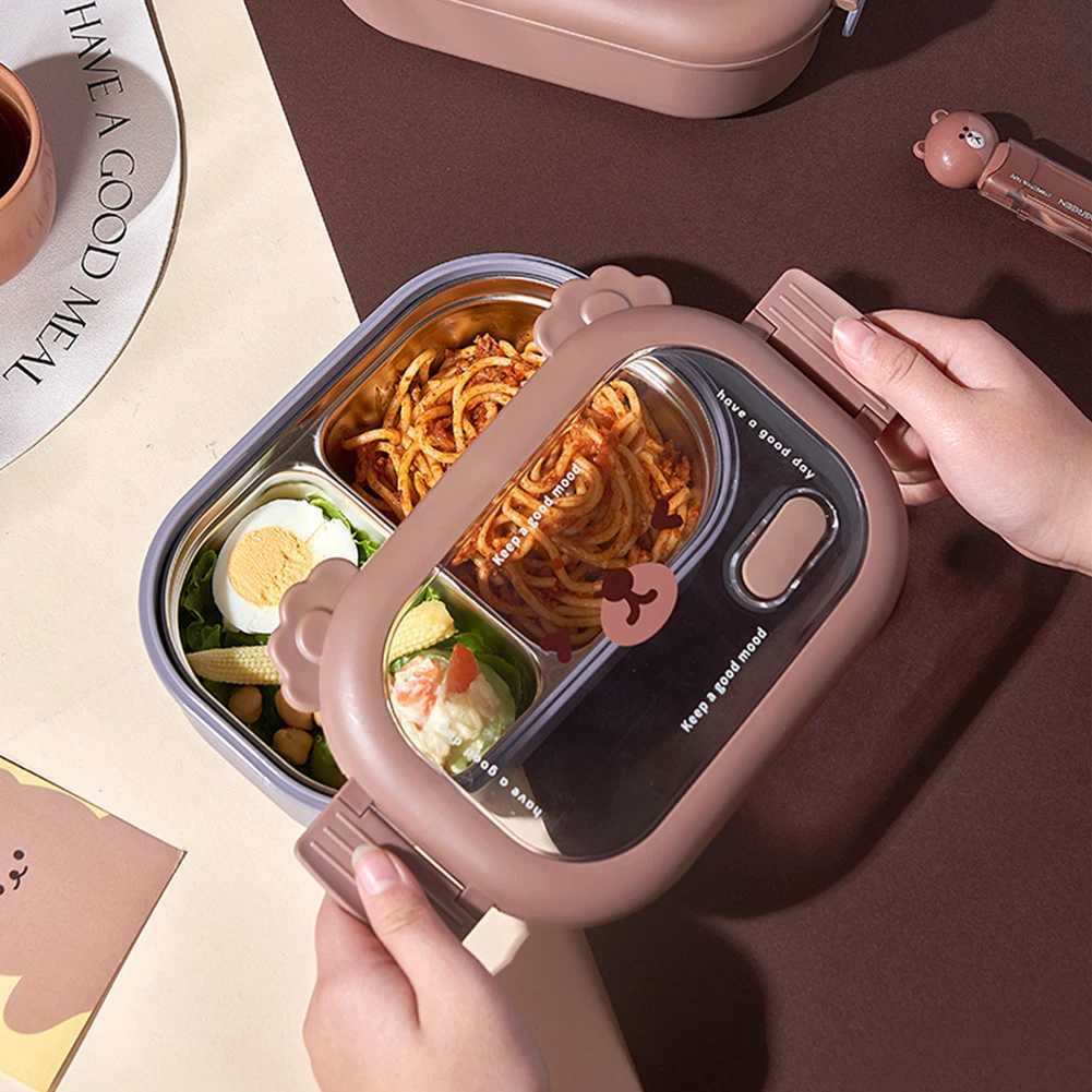 Stainless Steel Food Insated Container Leak-Proof Cute Food Container 1000ml Deposit Meal/Fruit/Vegetables and Salads H251213