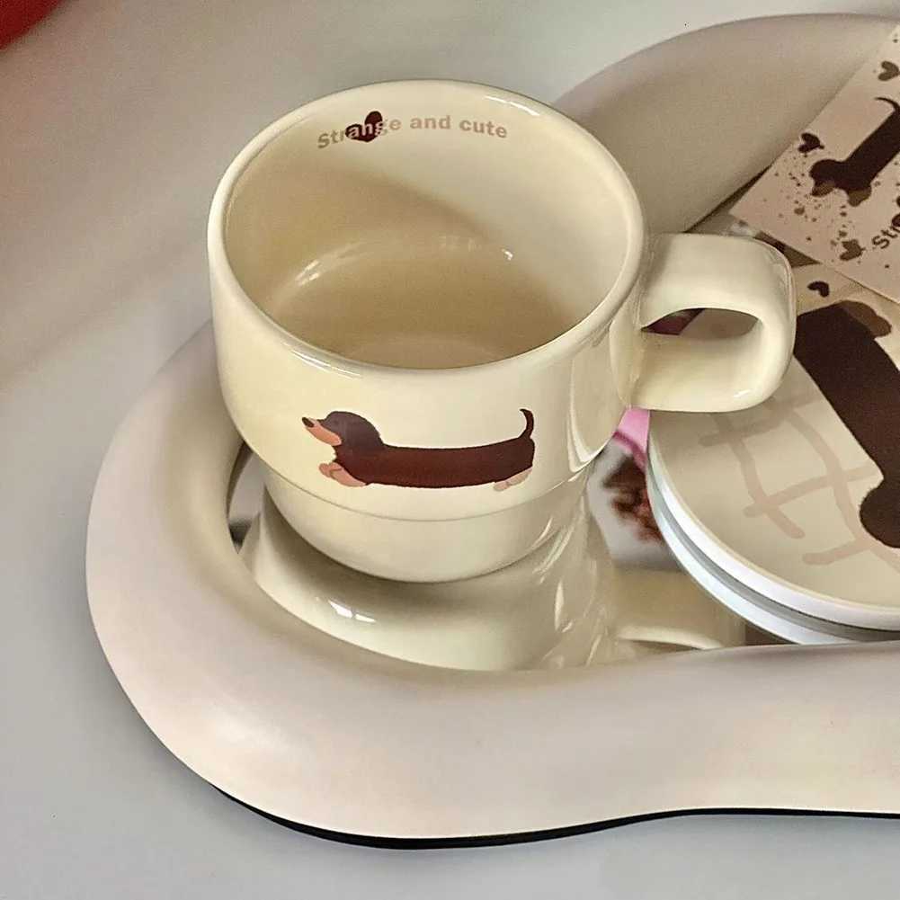 Dachshund Dog g Ceramic Cup Funny Cute Sausage Dog Milk Coffee g with Handle Present for Lovers Friends Christmas Gift H251215