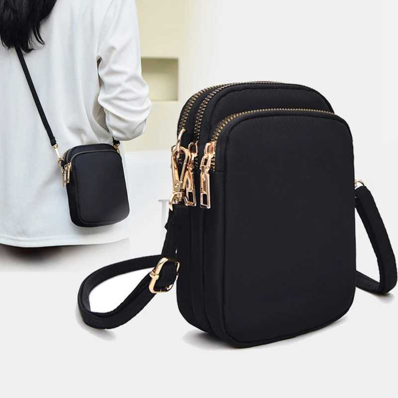 Women Mini Bag Crossbody Zipper Shoulder Bags Mobile Phone Purse Vertical Multifunctional Wallet Black Walking Crossbody BagsT251215