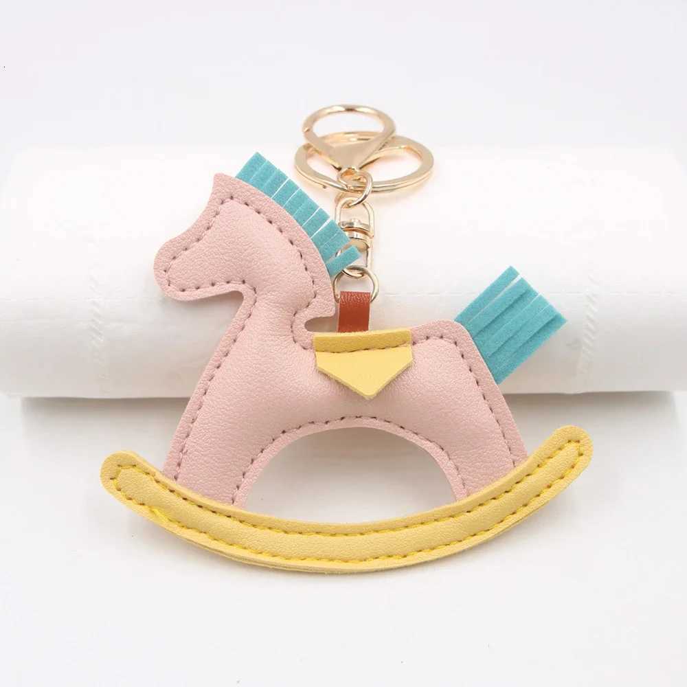 Cartoon Pony Keychain Pu Leather Horse Bag Charms With Keyring luxury Fashion Backpack Handbag Decor Accessories For Women Gifts M251215