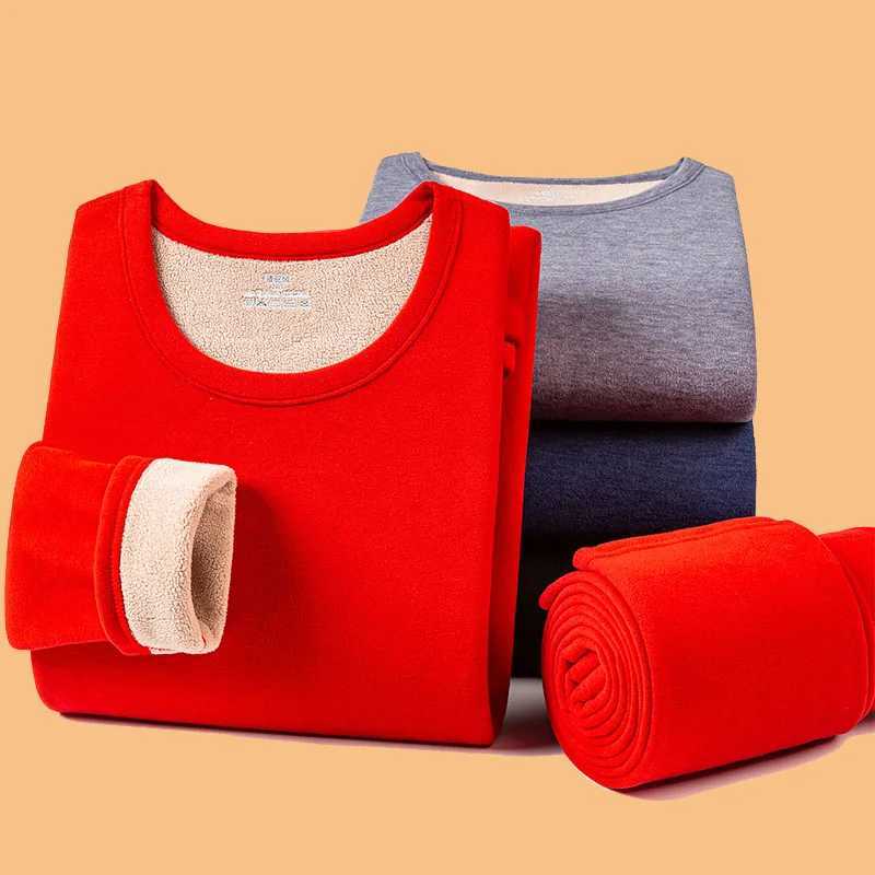 Winter Long sleeved Solid Mens Thicken Plush O-neck Keep Warm Tops Fleece Comfortable Soft Thermal Underwear Clothes Plus Size G251215