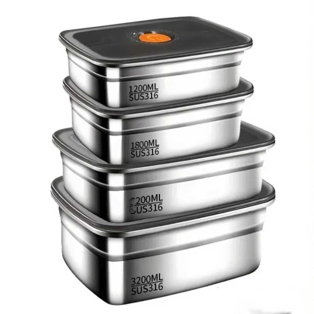 Camping Lunch Box Stainless Steel Camping Lunch Box Leak-proof Sed Preservation Box Microwave Suitable Large Capacity H251213