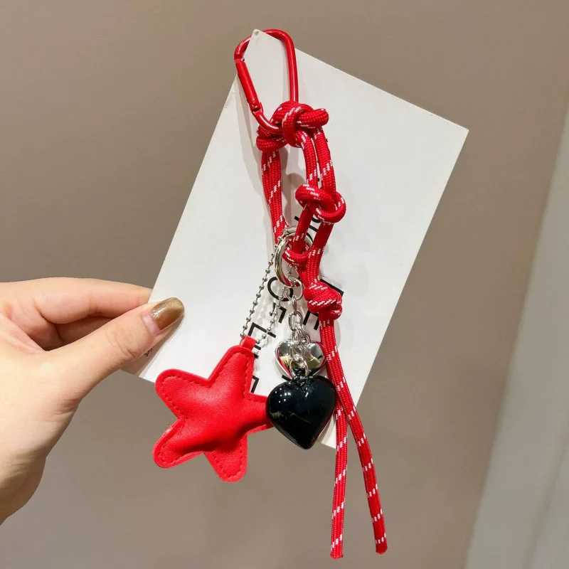 Fashionable Heart Leather Rope Keychain Bag Pendant Ornaments Mobile Phone Lanyard Gifts Bag Accessories M251215