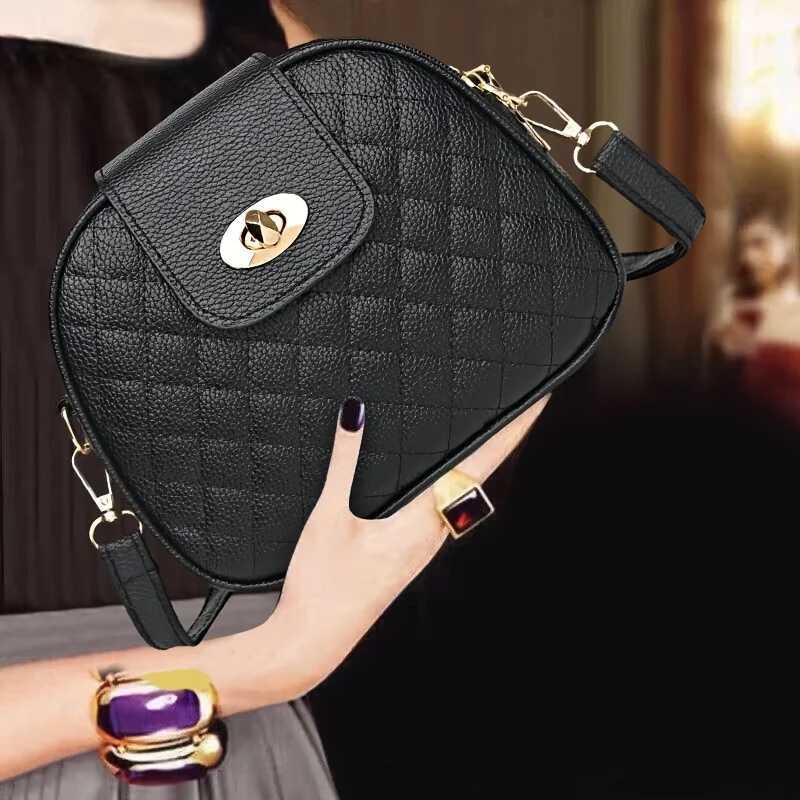 Women Stylish Black Crossbody Bag 3 Compartment Purse with Golden-Tone Hardware Polyester Lining for Everyday Use Work TravelT251215