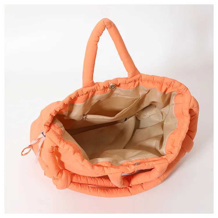 Casual nylon padded tote bag designer soft puffer women shoulder crossbody bags Simple Vintage large capacity handbags 2023T251215