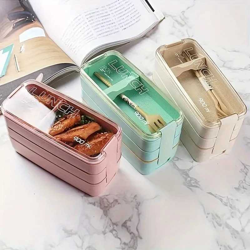 Portable Bento Box 3-layers Lunch Box Food Storage Tableware Outdoor He Kitchen Accessories For Adts Kids H251213