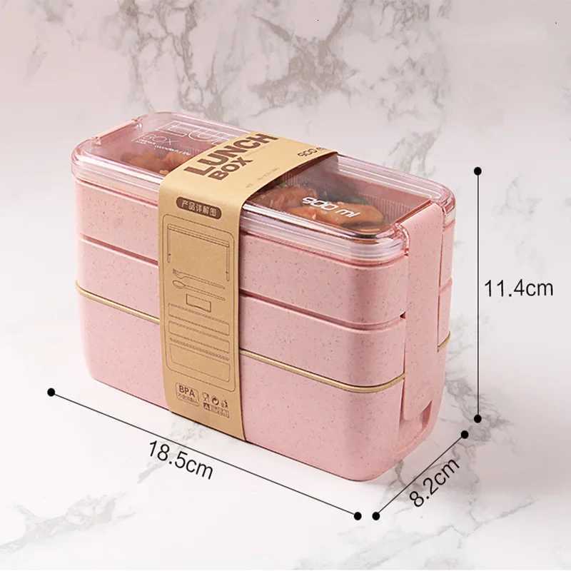 900ml Food Container for Food Bento Box Japanese Thermal Snack Lunch Box for Kids with Cpartment Leakproof Lunchbox Dinnerware H251213