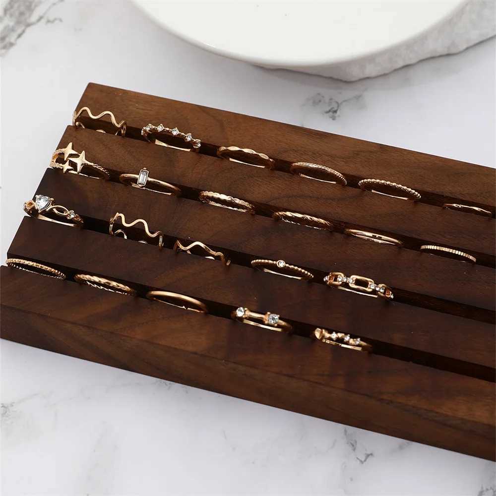 22Pcs/Set Bohme Fashion Style Heart Diamond Ring Simple Metal Star Geometric Ring For Women M251215