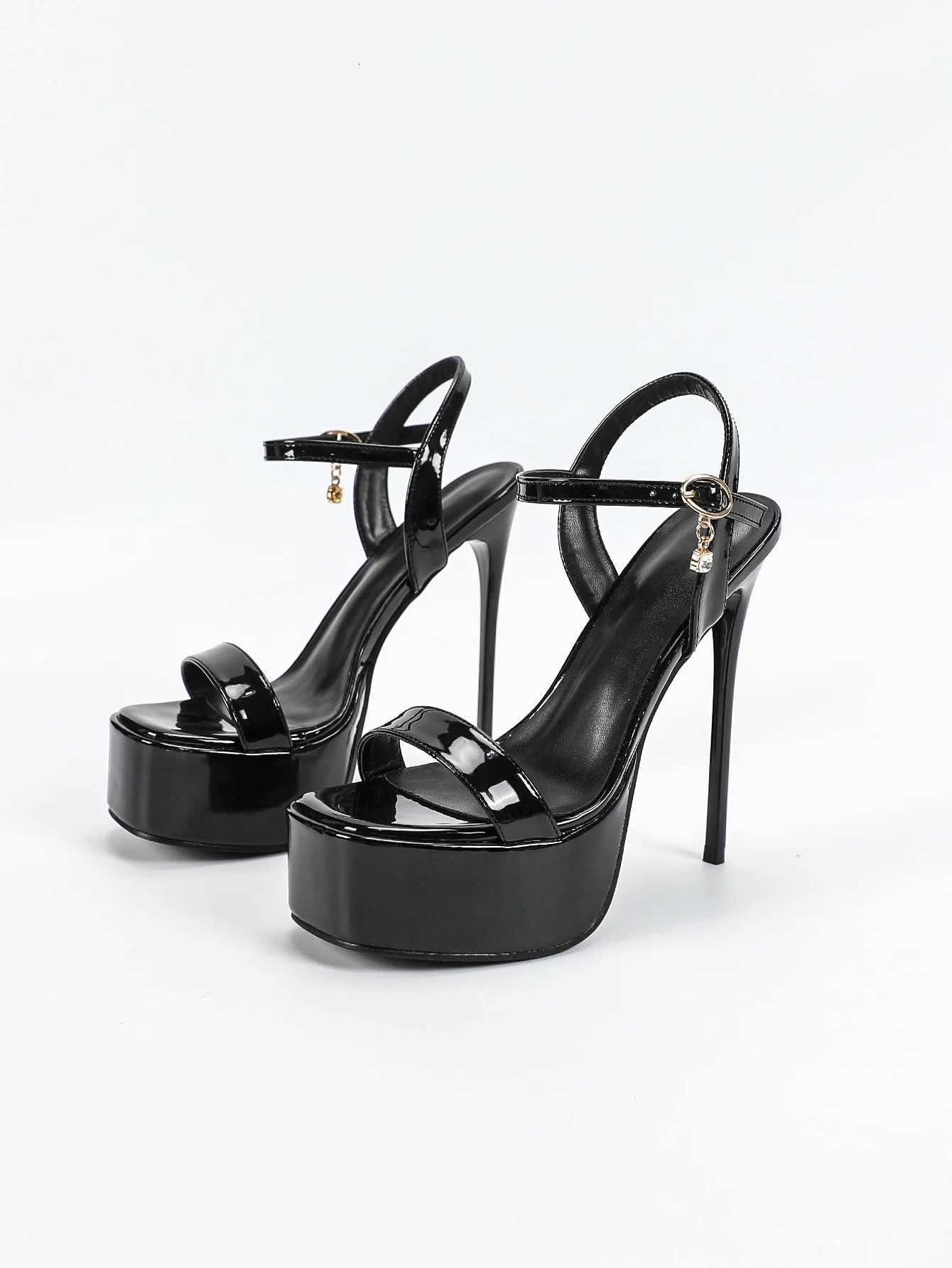 Womens High-Heeled Sandals 15cm Super High Heels Thin Heels Waterproof Platform One-Button Strap Sexy Womens Shoes Z251211