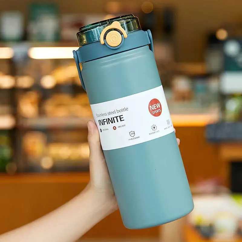 Outdoor Large Capacity Thermos Cup High-value Student Sports Kettle New Portable Handle Double Drink Thermos Cup H251215