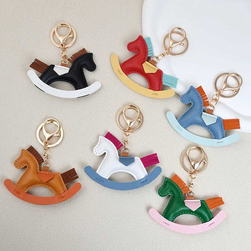 Cartoon Pony Keychain Pu Leather Horse Bag Charms With Keyring luxury Fashion Backpack Handbag Decor Accessories For Women Gifts M251215