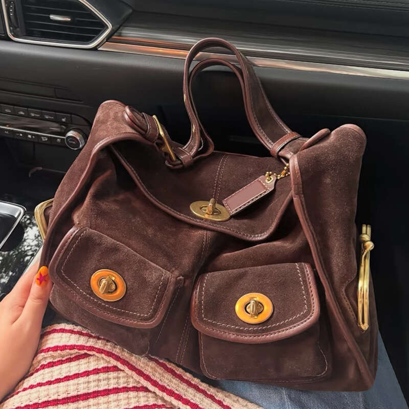 New Retro Design Autumn Winter Underarm Simple Versatile Multi-Pocket Commuter Shoulder Bag for Women