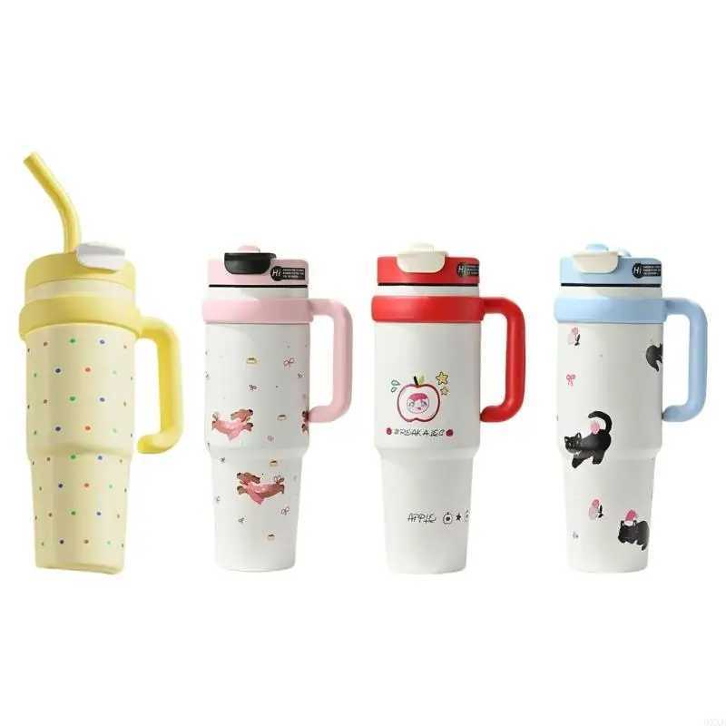 Insulated Cup With Large Drinking Straw 12H Heat Retention Dishwasher Safe Design Perfect For Hiking Commuting 0XXB H251215