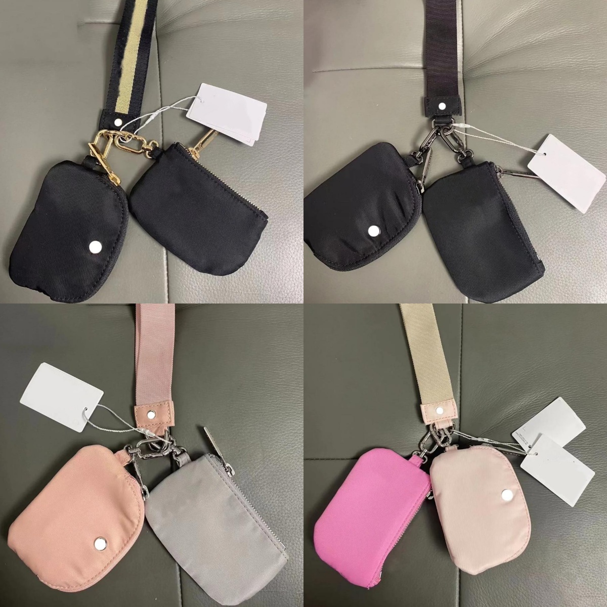 Yoga wristlet bags keychain wallet gym bag mini Designer purse with detachable Dual Pouch Mini zipper wrap around wrist guard lu portable Key Chain Coin wallets 0804