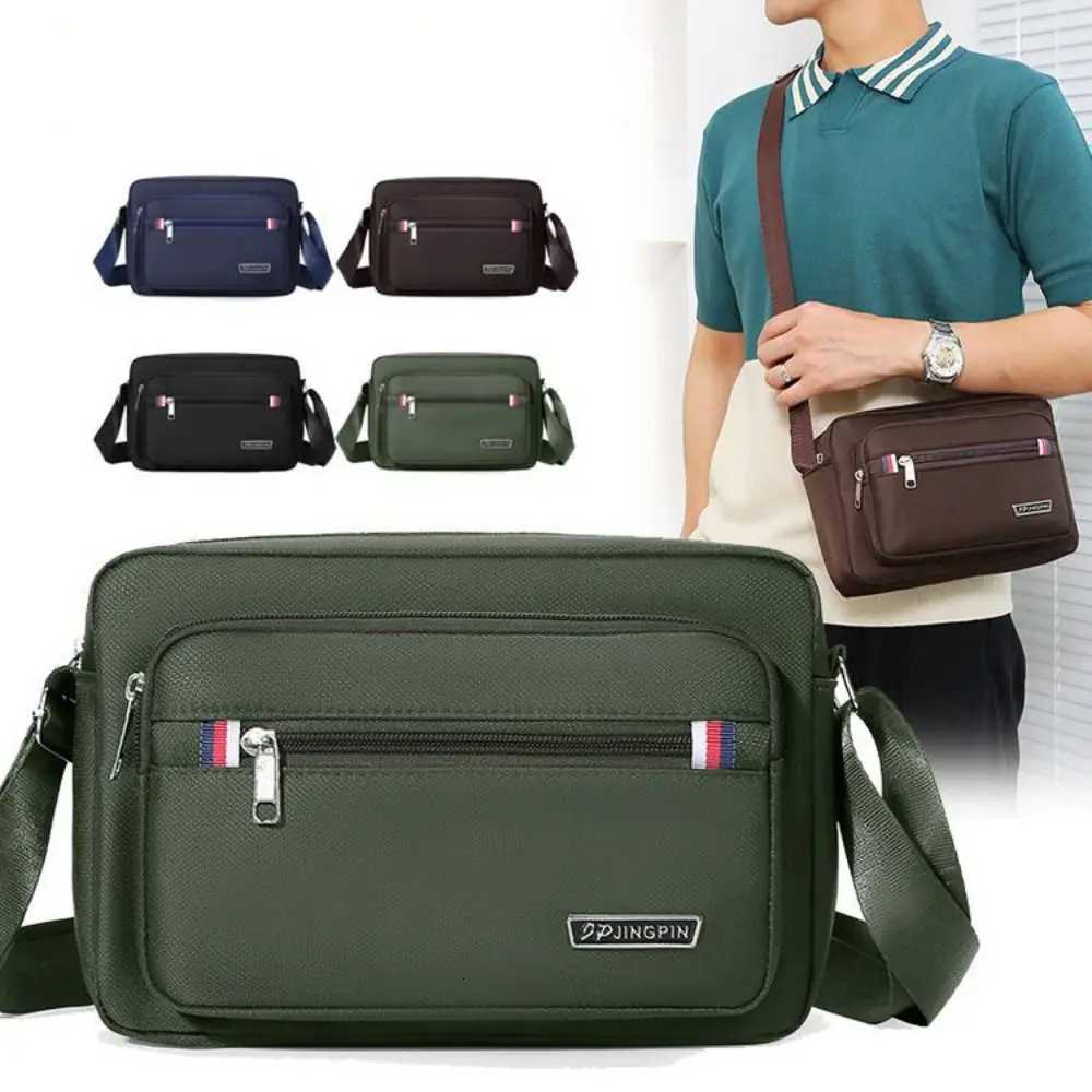 Men Crossbody Bags Male Nylon Shoulder Bags 4 Zippers Boy Messenger Bags Man Handbags for Travel Casual Large SatchelT251215