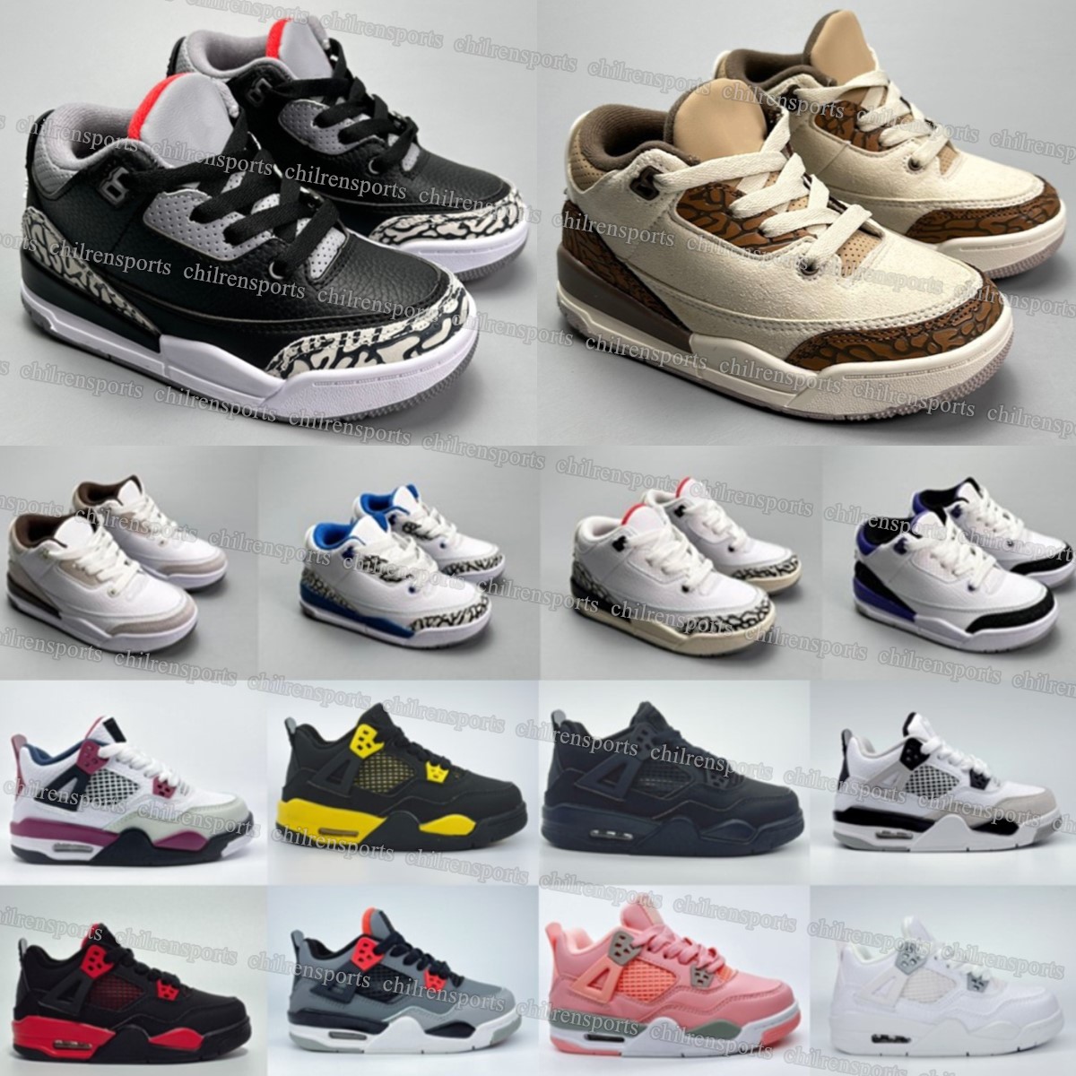 Toddler Sneakers 3 Kids shoes Designer 4 boys Basketball Red Black white blue Fire White youth Shoe Baby Sports trainers