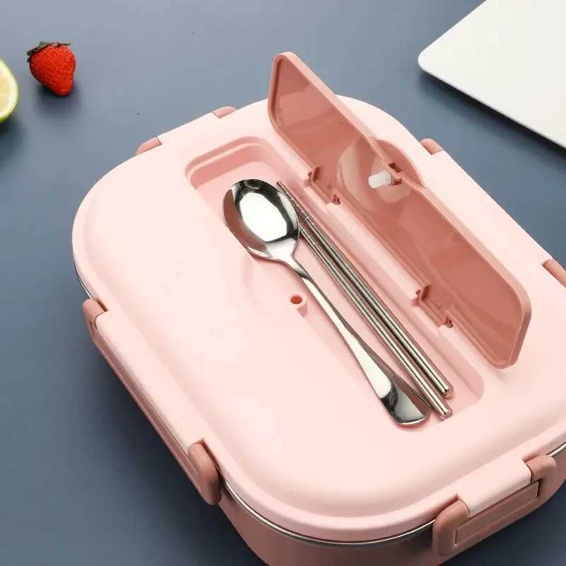 Food Grade High Capacity Microwave Oven with Segmented Insation Lunch Box for Off Students Nordic Style 304 Stainless Steel H251213