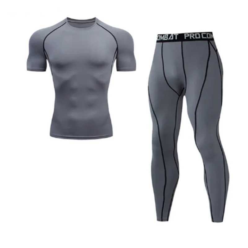 S-4XL New 2-pieces Winter Warm Men Underwear Set Thermal Undershirts Long Johns Compression Tights Fitness Sports Tracksuit Set G251215