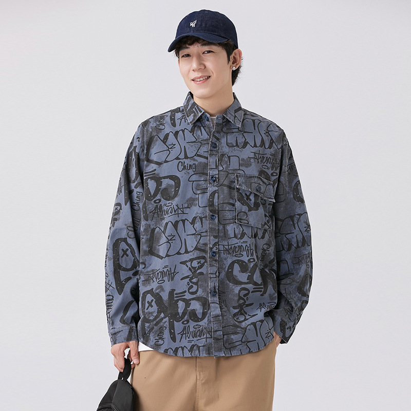 Mens Denim Jacket Long Shirt Wide Shoulders Fashion Male Jean Coats Sleeves Korean Clothes Lxury Print Vintage Cowboy 240810