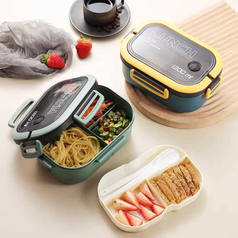 Kitchen Supplies Single-layer Double-layer Portable Fruit Food Box Lunch Box with Fork Spoon and Spoon Preservation Box H251213