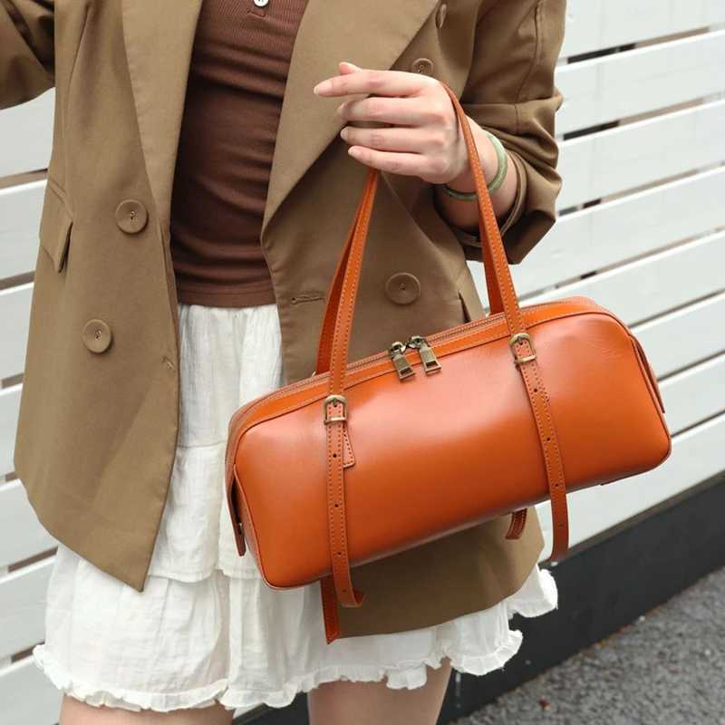 Hifashion Cowhide Genuine Leather Underarm Shoulder Bags For Women New 2025 Luxury Designer Korean Bowling Tote Ladies HandbagsT251215