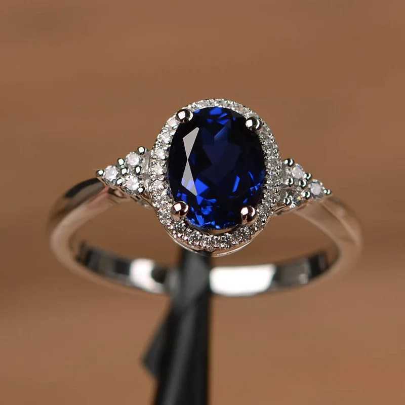 Hot Selling Silver plated Luxury Prong Setting-Rings For Women Ruby Emerald Sapphire Jewelry Wedding Engagement Ring Wholesale M251215