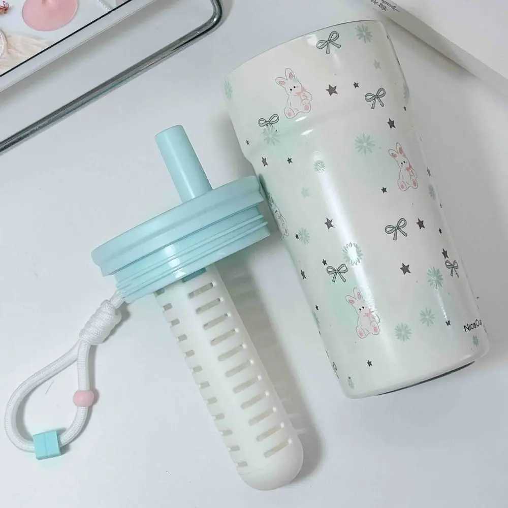 High Appearance 500 Vacuum Cup Large Capacity With Lifting Rope Insulated Cup Leak-proof Double Drink Suction Tube Cup Drinkware H251215