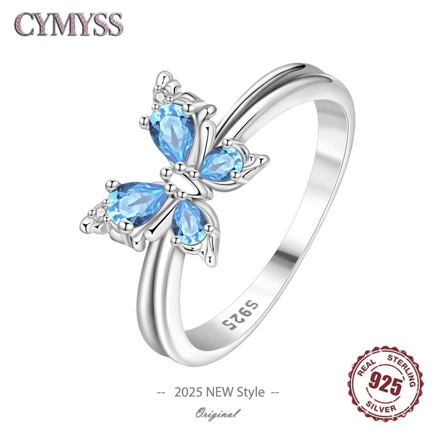Hot Sale Original S925 Sterling Silver Zirconia Butterfly Ring Fine Wedding Party Gift Womens Closed Size Mouth Rings M251215