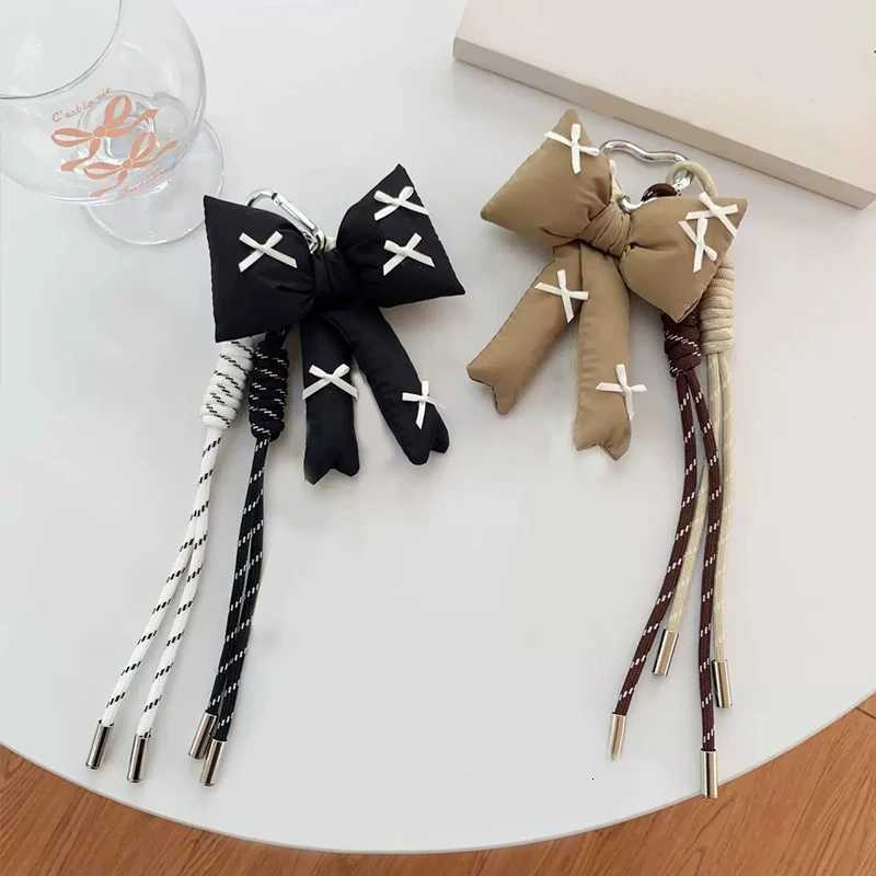 New Simple Checkered Bow Plush Keychain Cute And Sweet Backpack Pendant Car Hanging Decoration Festival Gift M251215