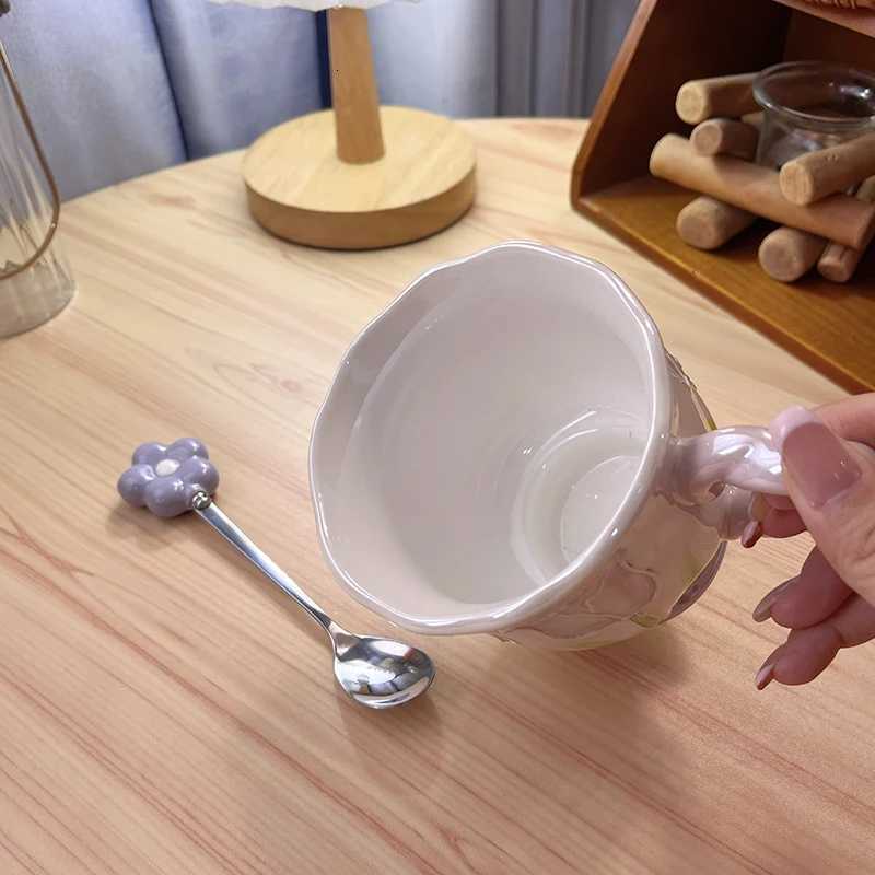 Creative Pearl Color Tip Water Cups Ceramic Household Off Items Porcelain Bring A Spoon g Coffee Milk Cup 1Pc H251215