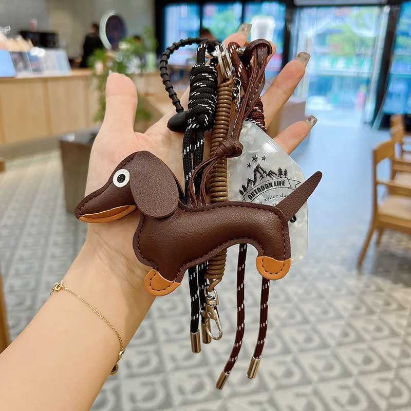 Sausage Dog Women Bag Decoration Pendant Keychain Bag Charm Decor Handbag Schoolbag Hanging Ornament Keyring Accessories M251215
