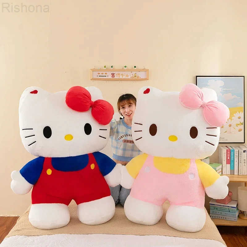 Sanrio New 80cm Oversize Kawaii Hello Kitty Plushie Doll Hello Kitty Pink Stuffed Toys Cute Anime Soft Pillow Kids Birthday Gift H251215