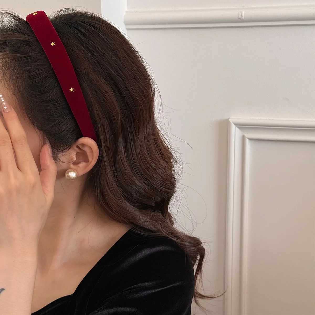 Autumn winter stars velvet headband for women girl 2025 new hair band adults kpop popular female makeup accessories fascinatorXJ251215 - view 3