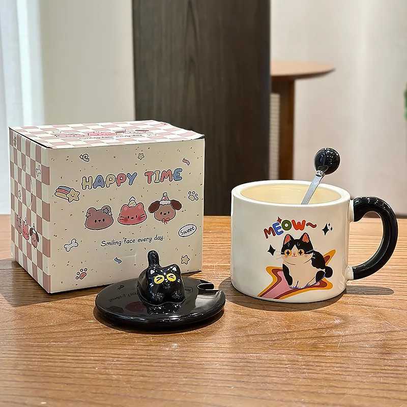 Cute Cat g Funny Coffee Cups gs Ceramic Coffee Cup for Tea Drinkware Personali Gift Christmas Beer Travel H251215